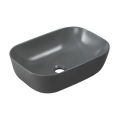 Invena Vitoria CE48007 umywalka 45.5x32 cm prostokątna nablatowa szary/kamień mat