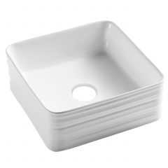 Invena Akte CE54K01 umywalka 38x38 cm kwadratowa nablatowa biała