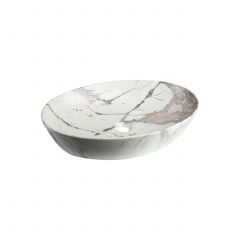 Invena Kafe CE62721 umywalka 62x42 cm owalna nablatowa brąz/beż