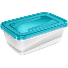Keeeper Fredo Fresh 3068063200000 zestaw pojemników do przechowywania 29x19x9 cm przezroczysty-niebieski