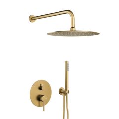 KFA Armatura Moza Brushed Light Gold 503950139 zestaw prysznicowy podtynkowy z deszczownicą złoty
