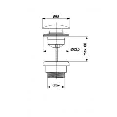 KFA Armatura 66031000 korek do umywalki chrom