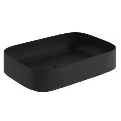 Kludi Resa S 58CW4039 umywalka z korkiem 60x40 cm prostokątna nablatowa czarna