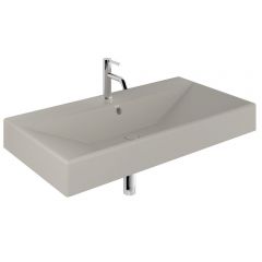 Kludi Resa 59WW101O2 umywalka z korkiem 101x50 cm prostokątna meblowa-nablatowa brąz/beż