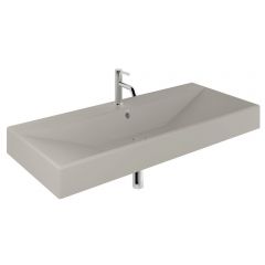 Kludi Resa 59WW121O2 umywalka z korkiem 121x50 cm prostokątna meblowa-nablatowa brąz/beż