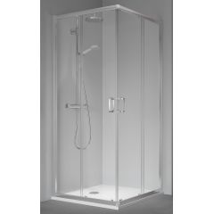 Kermi Stina STED4 STED410019VPK kabina prysznicowa 100x100 cm kwadratowa srebrny połysk/szkło przezroczyste
