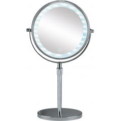 Kleine Wolke LED Mirror 8507124886 lusterko kosmetyczne 20.5x37 cm okrągłe z oświetleniem srebrny