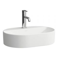 Laufen Savoy H8129457571041 umywalka 55x38 cm owalna nablatowa biała