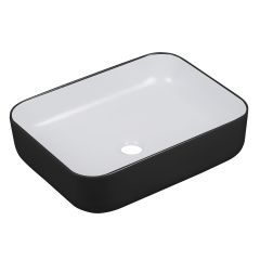 Laveo Mogami VUM7250 umywalka 50x40 cm owalna nablatowa biała