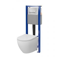 Mito Desse S4005003 zestaw stelaż z miską, deską i przyciskiem ze spłukiwaniem wirowym