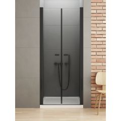 New Trendy New Soleo Black D0218A drzwi prysznicowe 120 cm uchylne czarny mat/szkło przezroczyste