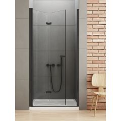 New Trendy New Soleo Black D0219A drzwi prysznicowe 70 cm składane czarny mat/szkło przezroczyste