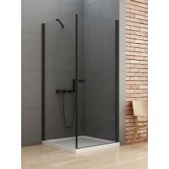 New Trendy New Soleo Black D0232A/D0116B kabina prysznicowa 100x100 cm kwadratowa czarny mat/szkło przezroczyste