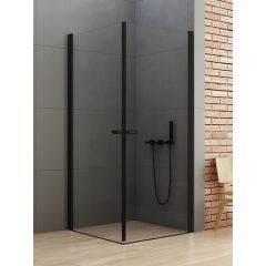 New Trendy New Soleo Black D0232A/D0232A kabina prysznicowa 100x100 cm kwadratowa czarny mat/szkło przezroczyste