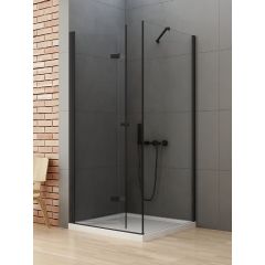 New Trendy New Soleo Black D0234A/D0116B kabina prysznicowa 100x80 cm prostokątna czarny mat/szkło przezroczyste
