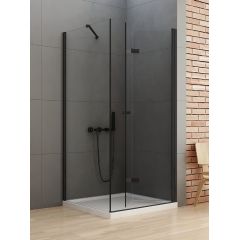 New Trendy New Soleo Black D0238A/D0116B kabina prysznicowa 100x80 cm prostokątna czarny mat/szkło przezroczyste