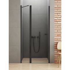 New Trendy New Soleo Black D0243A drzwi prysznicowe 110 cm uchylne czarny mat/szkło przezroczyste