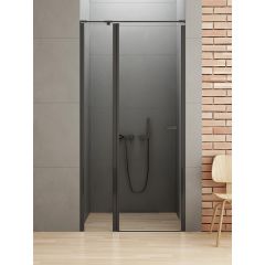 New Trendy New Soleo Black D0243AWK drzwi prysznicowe 110 cm uchylne czarny mat/szkło przezroczyste
