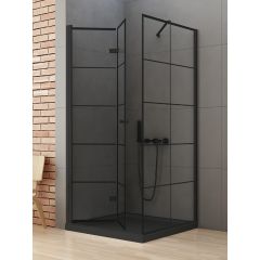 New Trendy New Soleo Black D0287AD0120B kabina prysznicowa 90x80 cm prostokątna czarny mat/szkło przezroczyste