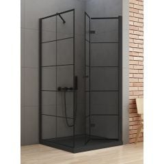 New Trendy New Soleo Black D0288A/D0121B kabina prysznicowa 90x80 cm prostokątna czarny mat/szkło przezroczyste