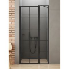 New Trendy New Soleo Black D0293A drzwi prysznicowe 90 cm uchylne czarny mat/szkło przezroczyste
