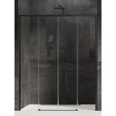 New Trendy Prime Black D0345A drzwi prysznicowe 180 cm rozsuwane czarny mat/szkło przezroczyste