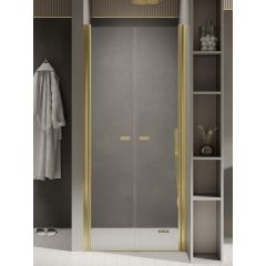 New Trendy New Soleo Light Gold D0455A drzwi prysznicowe 80 cm uchylne złoty połysk/szkło przezroczyste