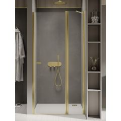 New Trendy New Soleo Light Gold D0484A drzwi prysznicowe 110 cm uchylne złoty połysk/szkło przezroczyste