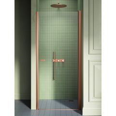 New Trendy New Soleo Copper Brushed D0489A drzwi prysznicowe 70 cm uchylne miedź szczotkowany/szkło przezroczyste