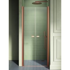 New Trendy New Soleo Copper Brushed D0494A drzwi prysznicowe 80 cm uchylne miedź szczotkowany/szkło przezroczyste