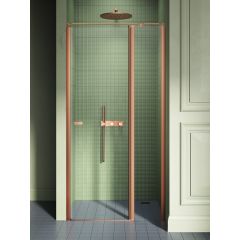 New Trendy New Soleo Copper Brushed D0522AWK drzwi prysznicowe 100 cm uchylne miedź szczotkowany/szkło przezroczyste
