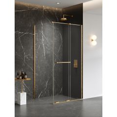 New Trendy Smart EXK7570 kabina prysznicowa 120x80 cm prostokątna złoty szczotkowany/szkło przezroczyste