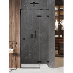 New Trendy Avexa Black EXK1557 drzwi prysznicowe 130 cm uchylne czarny mat/szkło przezroczyste