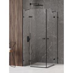New Trendy Avexa Black EXK1608 kabina prysznicowa 80x80 cm kwadratowa czarny mat/szkło przezroczyste