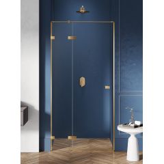 New Trendy Avexa Gold Brushed EXK1718 drzwi prysznicowe 100 cm uchylne złoty szczotkowany/szkło przezroczyste