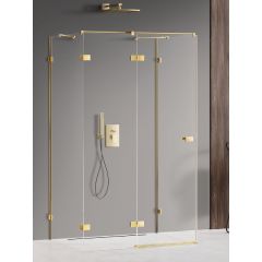 New Trendy Avexa Gold Shine EXK2123 kabina prysznicowa 120x120 cm kwadratowa złoty połysk/szkło przezroczyste