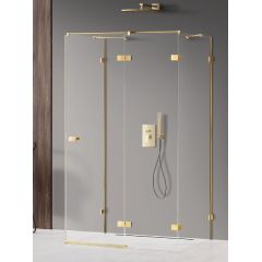 New Trendy Avexa Gold Shine EXK2153 kabina prysznicowa 120x120 cm kwadratowa złoty połysk/szkło przezroczyste