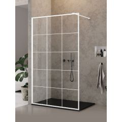 New Trendy New Modus White EXK2214 ścianka prysznicowa walk-in 100 cm biały mat/szkło ze wzorem