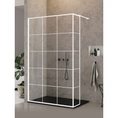 New Trendy New Modus White EXK2246 ścianka prysznicowa walk-in 30 cm biały mat/szkło ze wzorem