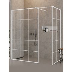 New Trendy New Modus White EXK2305 kabina prysznicowa walk-in 130x100 cm prostokątna biały mat/szkło ze wzorem