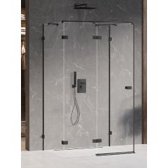New Trendy Avexa Black EXK2624 kabina prysznicowa 120x120 cm kwadratowa czarny mat/szkło przezroczyste