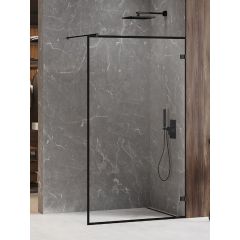 New Trendy Avexa White EXK2655 ścianka prysznicowa walk-in 50 cm czarny mat/szkło przezroczyste
