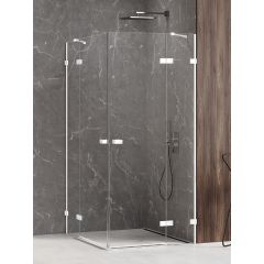 New Trendy Avexa White EXK2821 kabina prysznicowa 80x80 cm kwadratowa biały mat/szkło przezroczyste