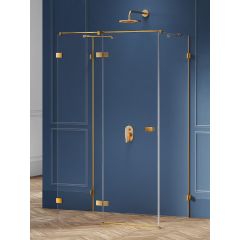 New Trendy Avexa Gold Brushed EXK3093 kabina prysznicowa 120x110 cm prostokątna złoty szczotkowany/szkło przezroczyste