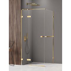 New Trendy Avexa Gold Shine EXK3190 kabina prysznicowa 120x110 cm prostokątna złoty połysk/szkło przezroczyste