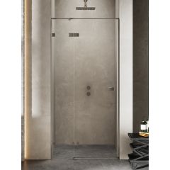 New Trendy Avexa Gunmetal Brushed EXK3256 drzwi prysznicowe 140 cm uchylne grafitowy szczotkowany/szkło przezroczyste