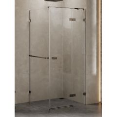 New Trendy Avexa Gunmetal Brushed EXK3310 kabina prysznicowa 110x110 cm kwadratowa szczotkowany/szkło przezroczyste