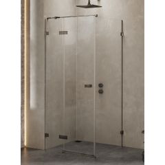 New Trendy Avexa Gunmetal Brushed EXK3318 kabina prysznicowa 80x70 cm prostokątna grafitowy szczotkowany/szkło przezroczyste