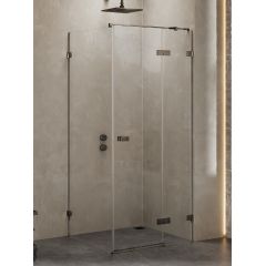 New Trendy Avexa Gunmetal Brushed EXK3348 kabina prysznicowa 80x70 cm prostokątna szczotkowany/szkło przezroczyste