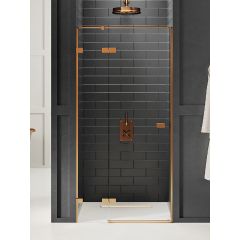 New Trendy Avexa Copper Brushed EXK3543 drzwi prysznicowe 140 cm uchylne miedź szczotkowany/szkło przezroczyste